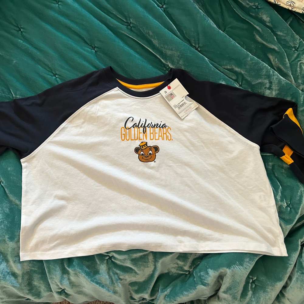 Champion baseball tee, navy blue and White California Golden Bears Tee NWT